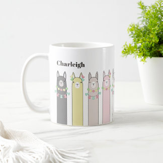 Cute Retro Colorful Llamas Kaffemugg