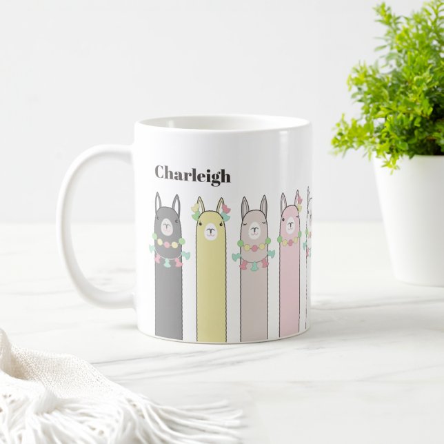 Cute Retro Colorful Llamas Kaffemugg (Skapare uppladdad)