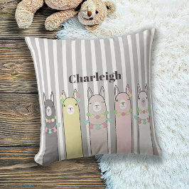 Cute Retro Colorful Llamas Kids Kudde