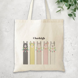 Cute Retro Colorful Llamas Tygkasse