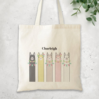 Cute Retro Colorful Llamas Tygkasse