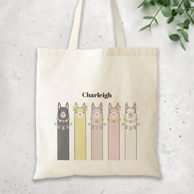 Cute Retro Colorful Llamas Tygkasse (Skapare uppladdad)