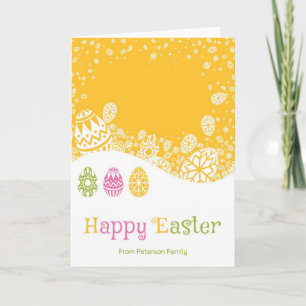 Cute Retro Colorful Påskägg-Glad påsk Helgkort