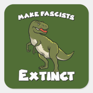 Cute Retro Dinosaur - Utdöda fascister Fyrkantigt Klistermärke