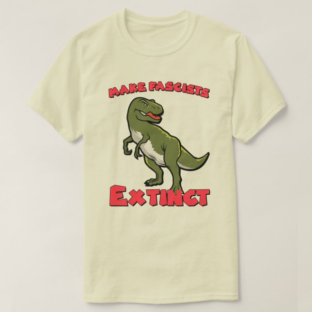 Cute Retro Dinosaur - Utdöda fascister T Shirt (Design framsida)
