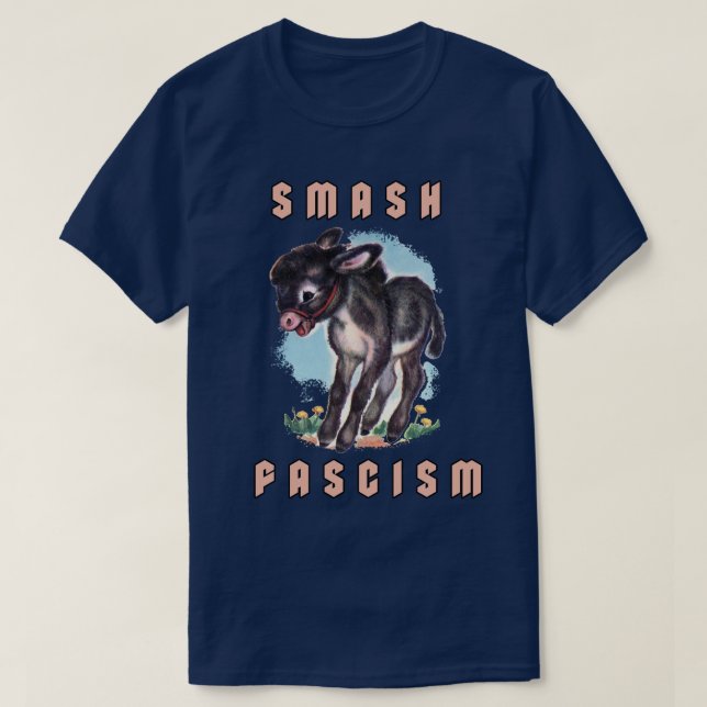 Cute Retro Donkey - Smash Fascism T Shirt (Design framsida)