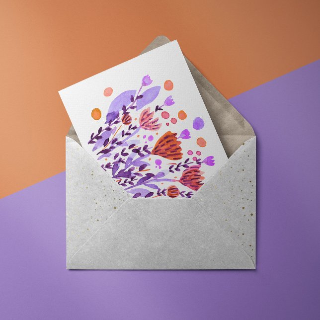 Cute retro doodle-blommor vykort (Skapare uppladdad)
