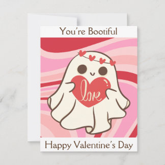 Cute Retro Du är Bootiful Ghost Valentine Julkort