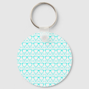 Cute Retro Eyeglass Hipster Nyckelring