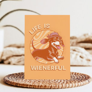 Cute Retro Fedora Dachshund "Livet är allmänt.." Vykort
