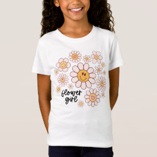 Cute Retro Flower Girl, Groovy Daisy Blommigts T Shirt