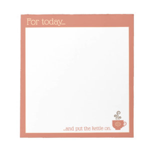 Cute Retro for Today List och sätt på Kettle. Anteckningsblock