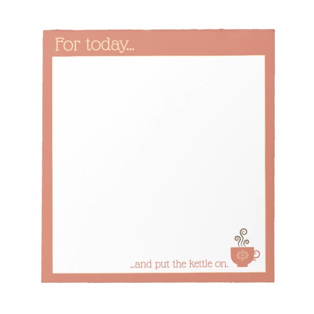 Cute Retro for Today List och sätt på Kettle. Anteckningsblock (Framsida)