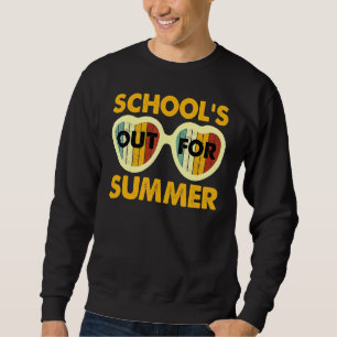 Cute Retro förra Skolor-dagen ute på summorna Lång Ärmad Tröja