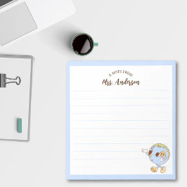 Cute Retro Funny Globe Back to school Anteckningsblock