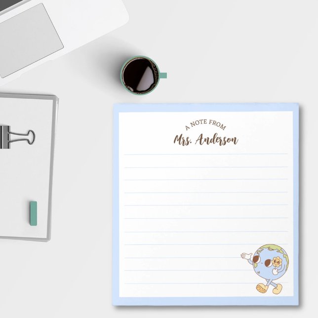 Cute Retro Funny Globe Back to school Anteckningsblock (Skapare uppladdad)