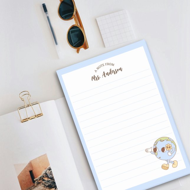 Cute Retro Funny Globe Back to school Post-it Block (Skapare uppladdad)