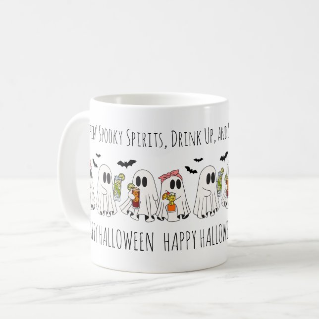 Cute Retro Funny Quote Fladdermus Happy halloween  Kaffemugg (Framsida vänster)