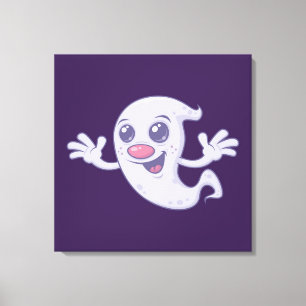 Cute Retro Ghost Canvastryck