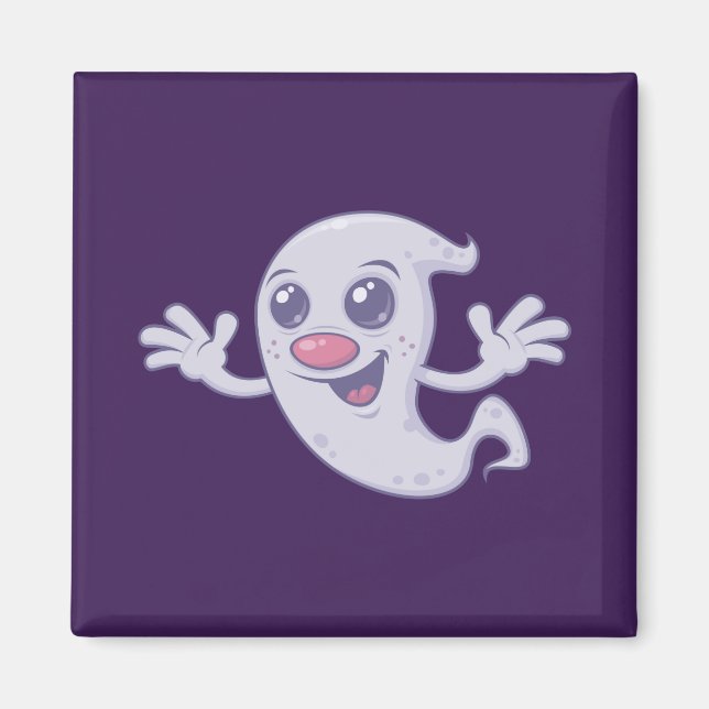 Cute Retro Ghost Magnet (Framsidan)