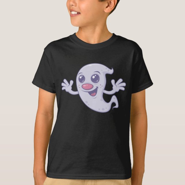Cute Retro Ghost T Shirt (Framsida)