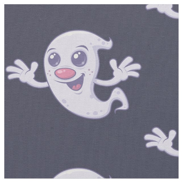 Cute Retro Ghost Tyg (Närbild)