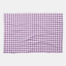 Cute Retro Gingham Plaid Purple Pattern Kökshandduk