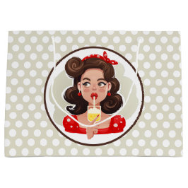 Cute Retro Girl Cocktail Gift Bag