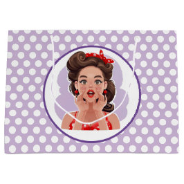 Cute Retro Girl Gift Bag