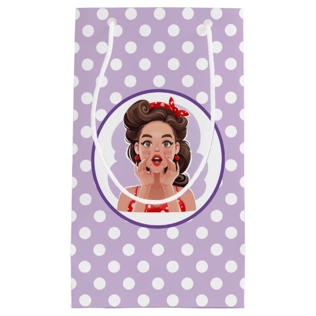 Cute Retro Girl Gift Bag (Framsidan)