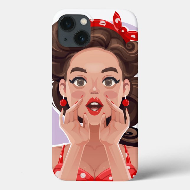 Cute Retro Girl Phone Case (Baksida)