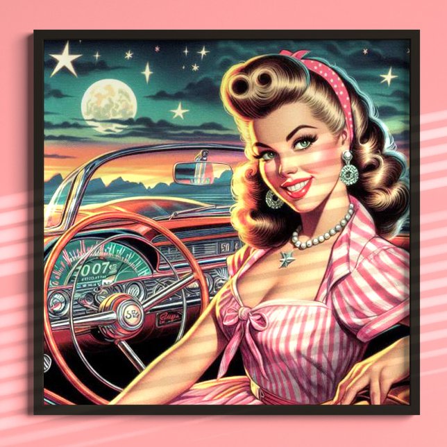 Cute Retro Girl Poster (Skapare uppladdad)