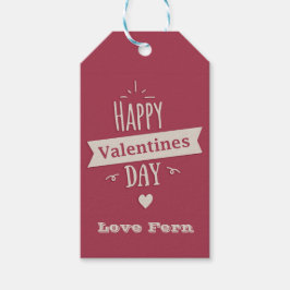 Cute Retro Glad Alla hjärtans dagars Mörk Rosa Presentetikett