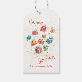 Cute Retro Glad helg Presentetikett