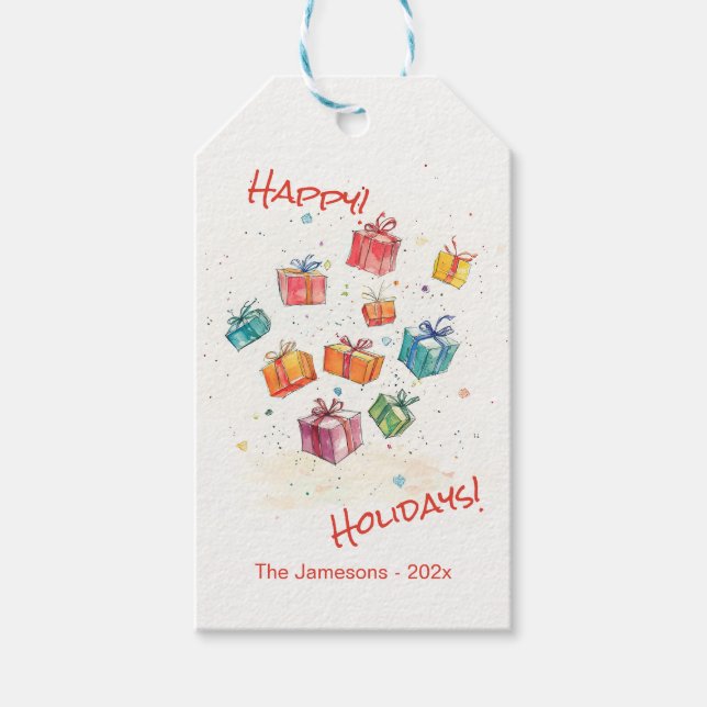 Cute Retro Glad helg Presentetikett (Framsidan)