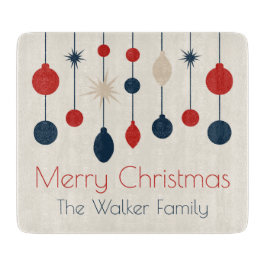 Cute Retro God jul Red Blue Ornaments