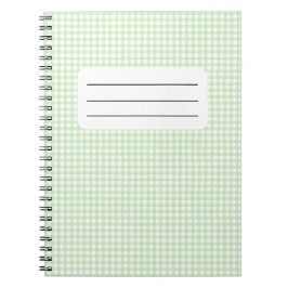 Cute Retro Green Gingham Plaid pattern Anteckningsbok