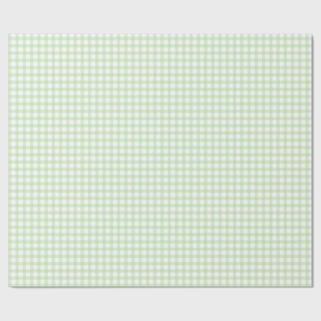 Cute Retro Green Gingham Plaid pattern Presentpapper (Platt)
