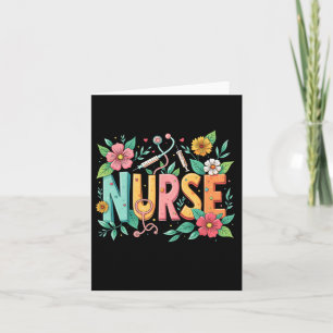 Cute Retro Groovy Nurse Flower Nursing 0ct9jl Kort