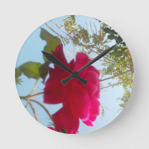 Cute Retro Hakuna Matata Gift Blue Red Grönt HIMLA Rund Klocka