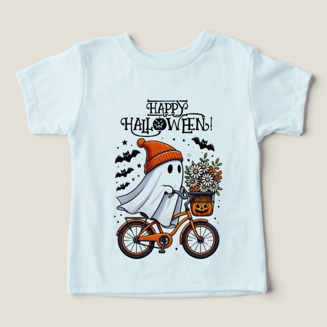 Cute Retro Halloween Ghost Fall T Shirt (Design Framsida)