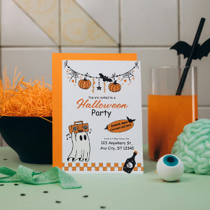 Cute Retro Halloween Inbjudningar
