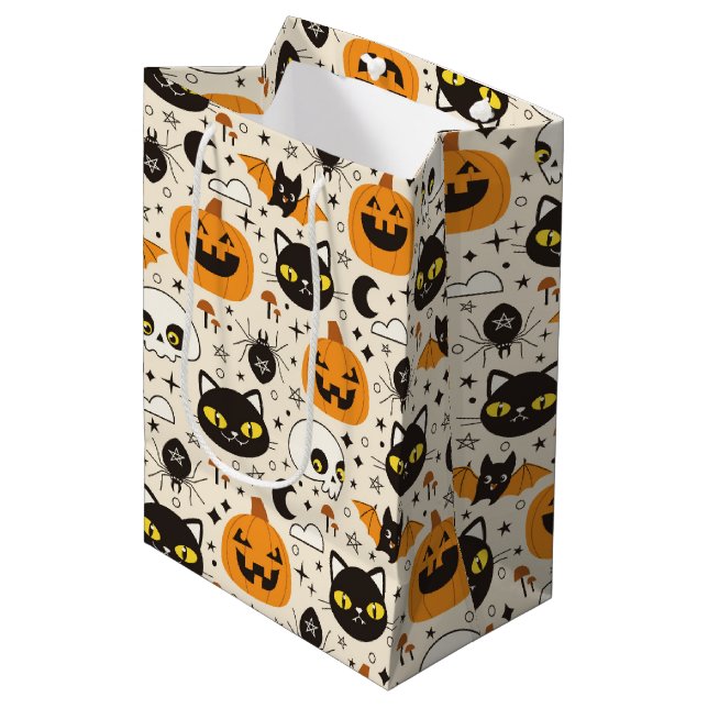 Cute Retro Halloween Mönster (Framsidan Vinklad)