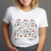 Cute Retro Halloween och jul Spöken T-Shirt