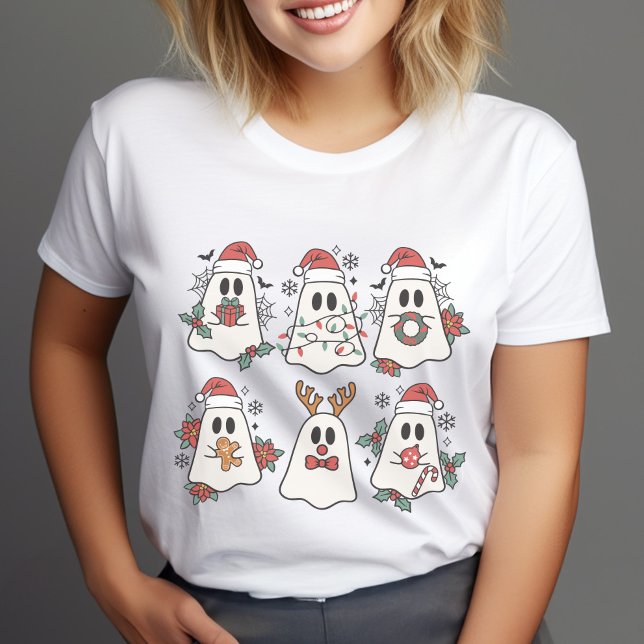 Cute Retro Halloween och jul Spöken T-Shirt (Skapare uppladdad)