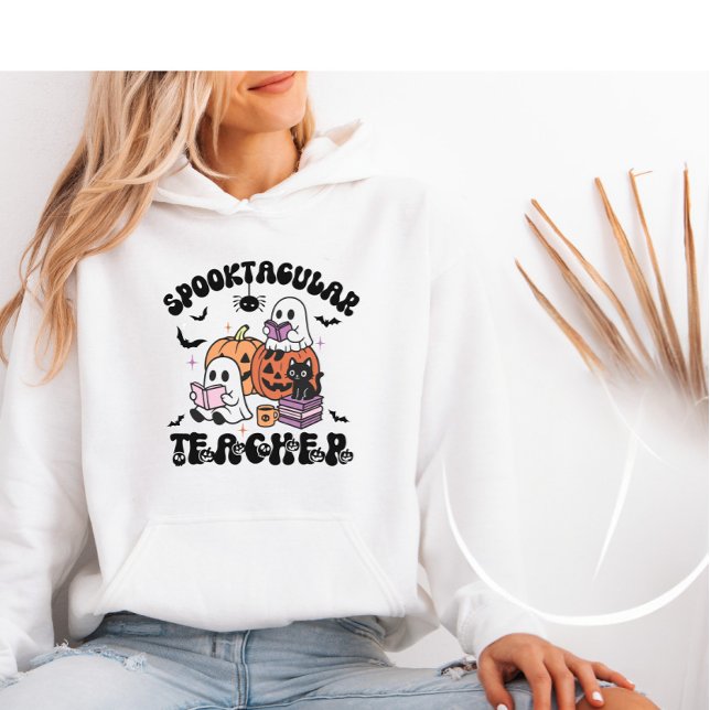 Cute Retro Halloween Spooktacular Teacher T Shirt (Skapare uppladdad)