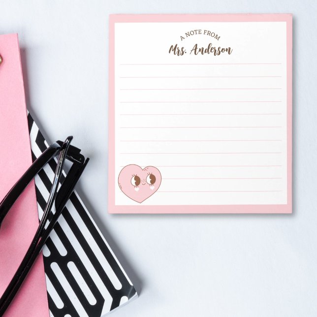 Cute Retro Heart Back to school Anteckningsblock (Skapare uppladdad)