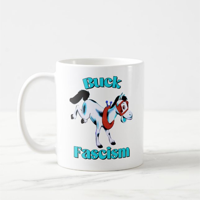 Cute Retro Horse - Buck Fascism Kaffemugg (Vänster)