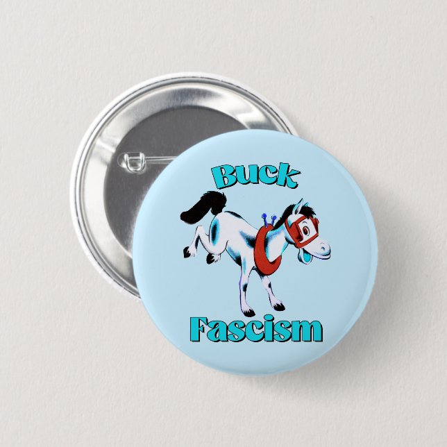 Cute Retro Horse - Buck Fascism Knapp (Framsida & baksida)