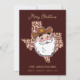 Cute Retro Howdy Santa Cowboy Texas jul Invi Inbjudningar
